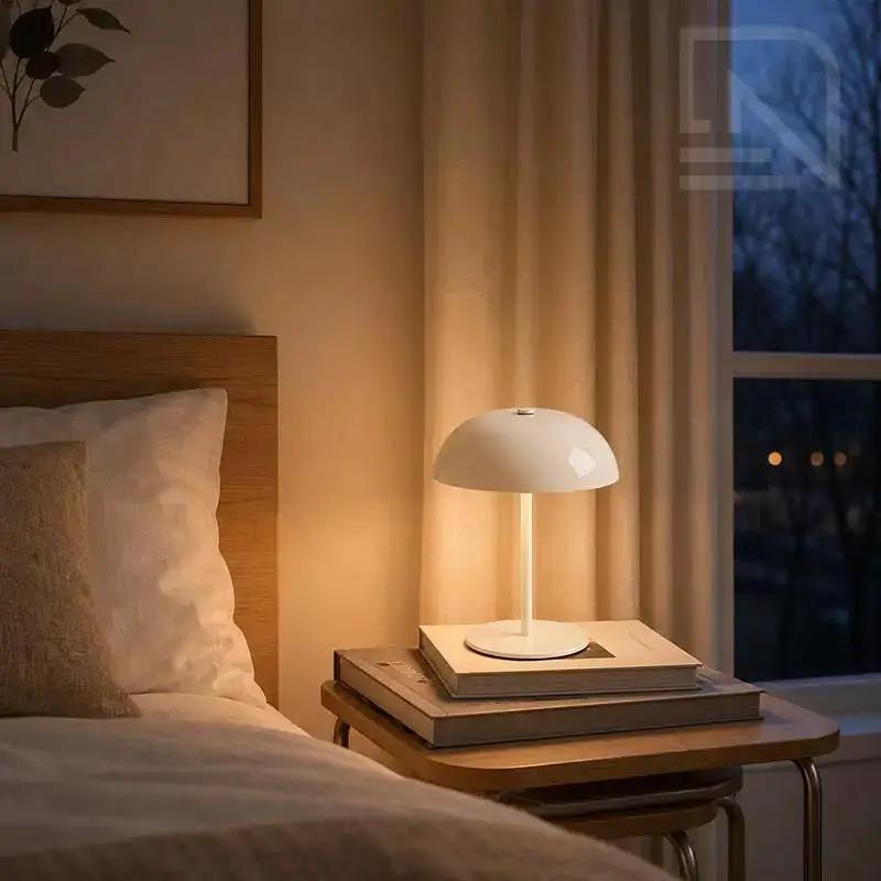 Bezprzewodowa lampa stołowa, ładowana akumulatorowo, z funkcją ściemniania i sterowaniem dotykowym, 3 temperatury barwowe, regulowana lampa nastrojowa do wnętrz | Sansoti