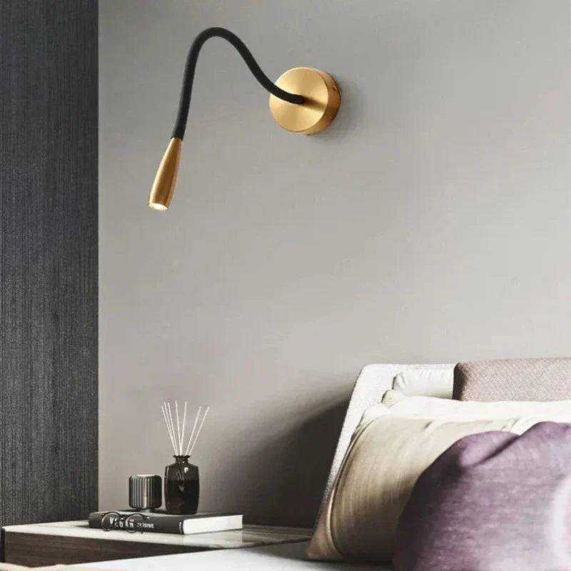 Adjustable Wall Lamp with Swivel Arm – Reading Lamp Bronze Black for Bedroom | Sansoti