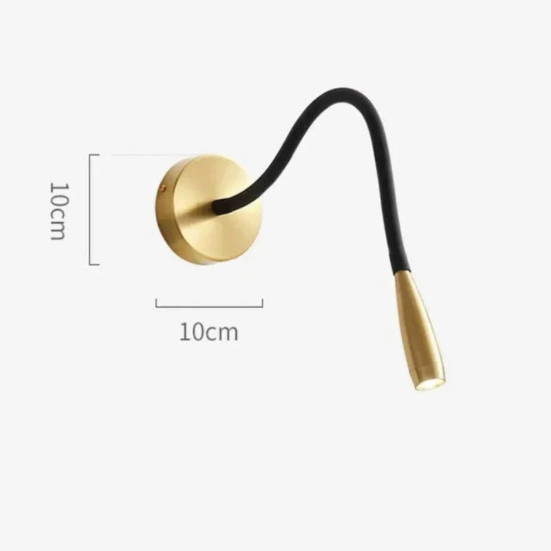 Adjustable Wall Lamp with Swivel Arm – Reading Lamp Bronze Black for Bedroom | Sansoti
