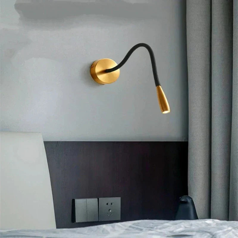 Adjustable Wall Lamp with Swivel Arm – Reading Lamp Bronze Black for Bedroom | Sansoti