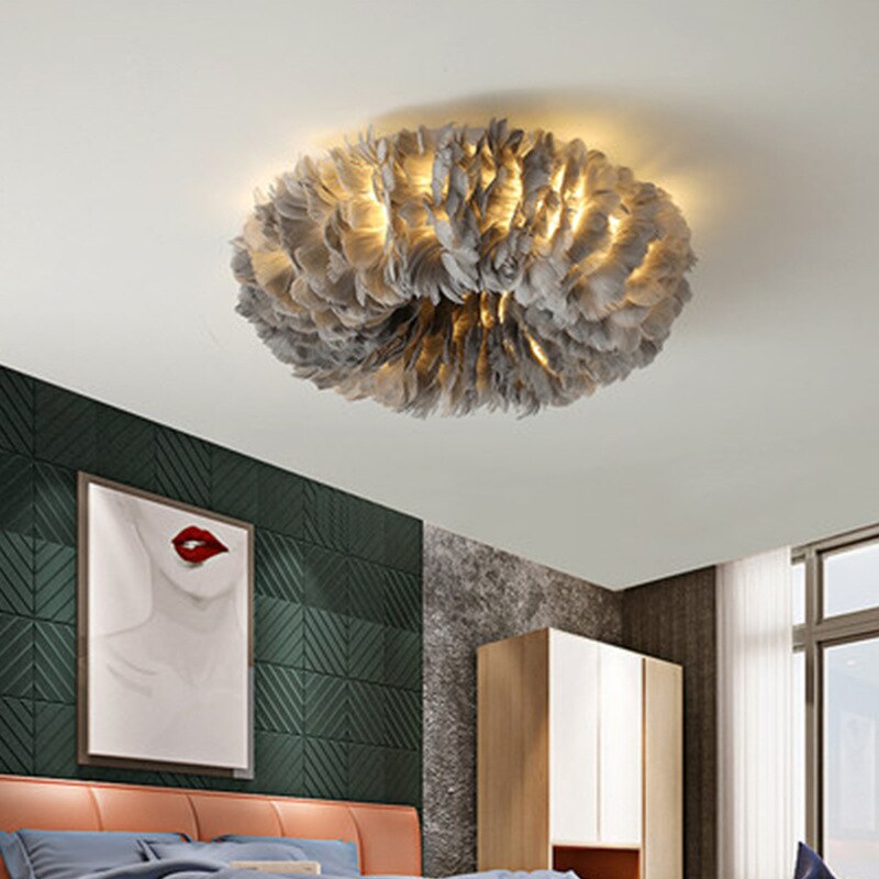 Plafondlamp Veren Zwanenveren Metaal Warm Wit LED Woonkamer Slaapkamer Luxe Sfeerverlichting | Sansoti