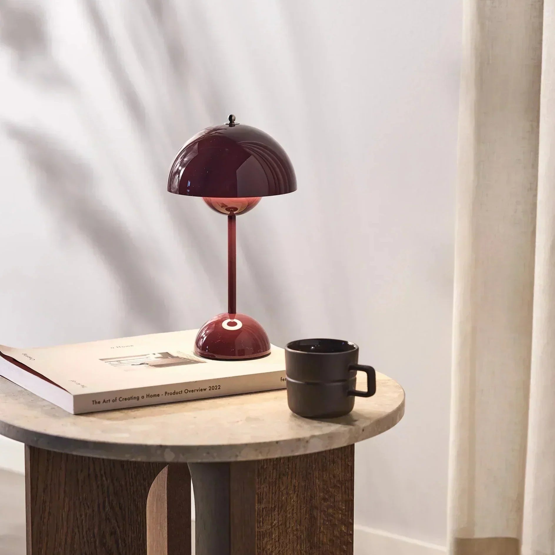 Paddenstoel Tafellamp Dimbaar Touch 30cm LED Bureaulamp Oplaadbaar Metaal Modern Design Leeslamp Sfeerlamp Geel | Sansoti
