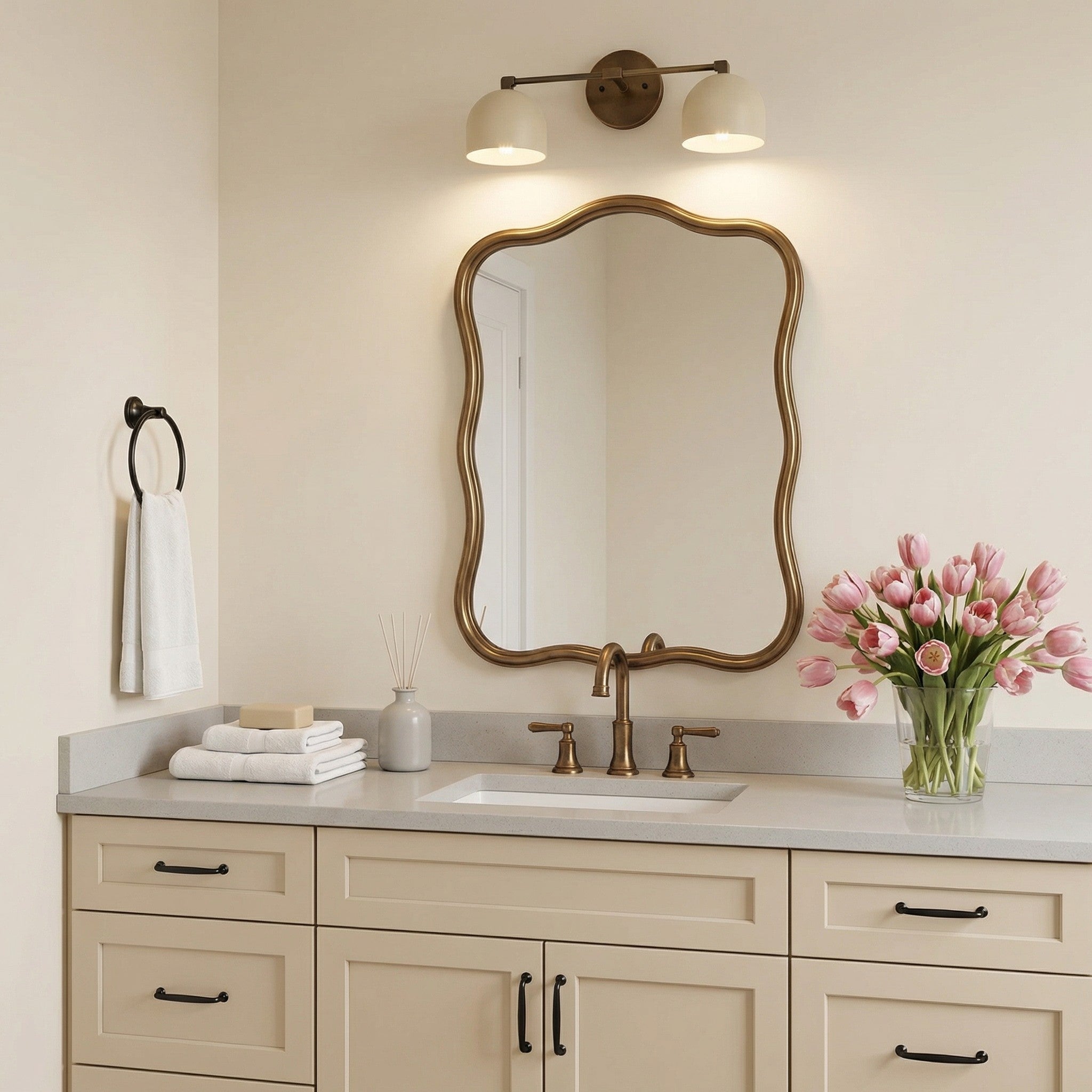 Metalen Wandlamp met Bolvormige Kap – Scandinavische Sfeerlamp voor Badkamer Slaapkamer Woonkamer – Moderne Wandverlichting Zwart Goud Messing | Sansoti