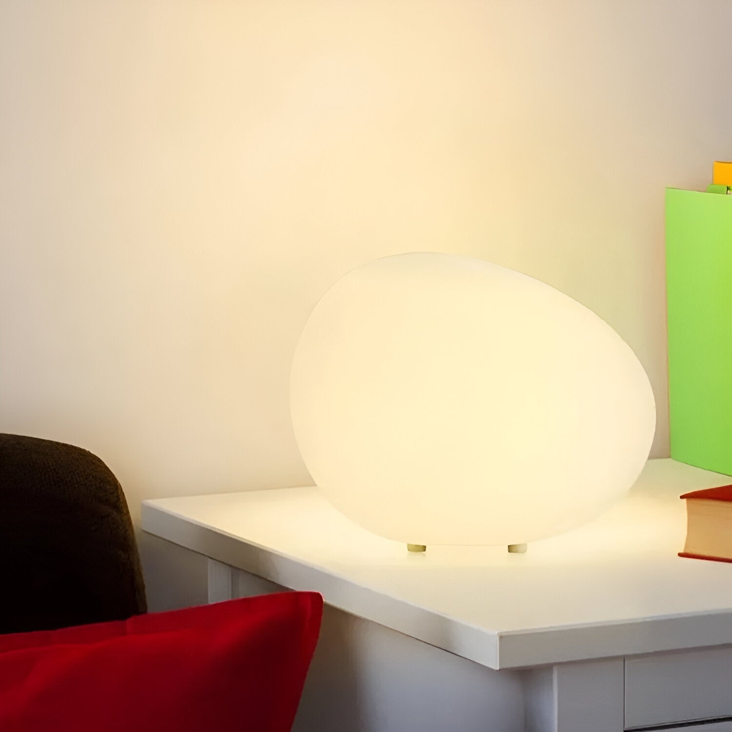 Stein Tischlampe LED 3-Farben PE Stimmungslicht 22cm Wohnzimmer Schlafzimmer Skandinavisch Organisch Nachtlicht Dimmbar | Restfield