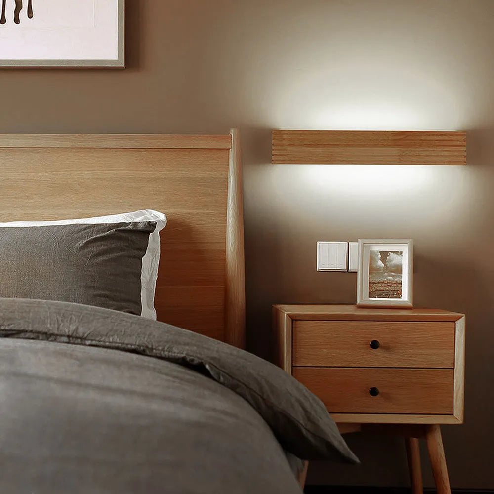 Wandlamp Hout Acryl Scandinavisch LED E27 Slaapkamer Leeshoek Gang Woonkamer Bedlamp Nordic | Sansoti