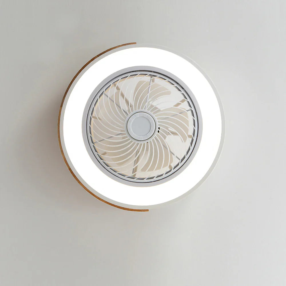 Ventilateur de Plafond Bois LED Dimmable Télécommande 50cm Chambre Salon Salle à Manger | Restfield