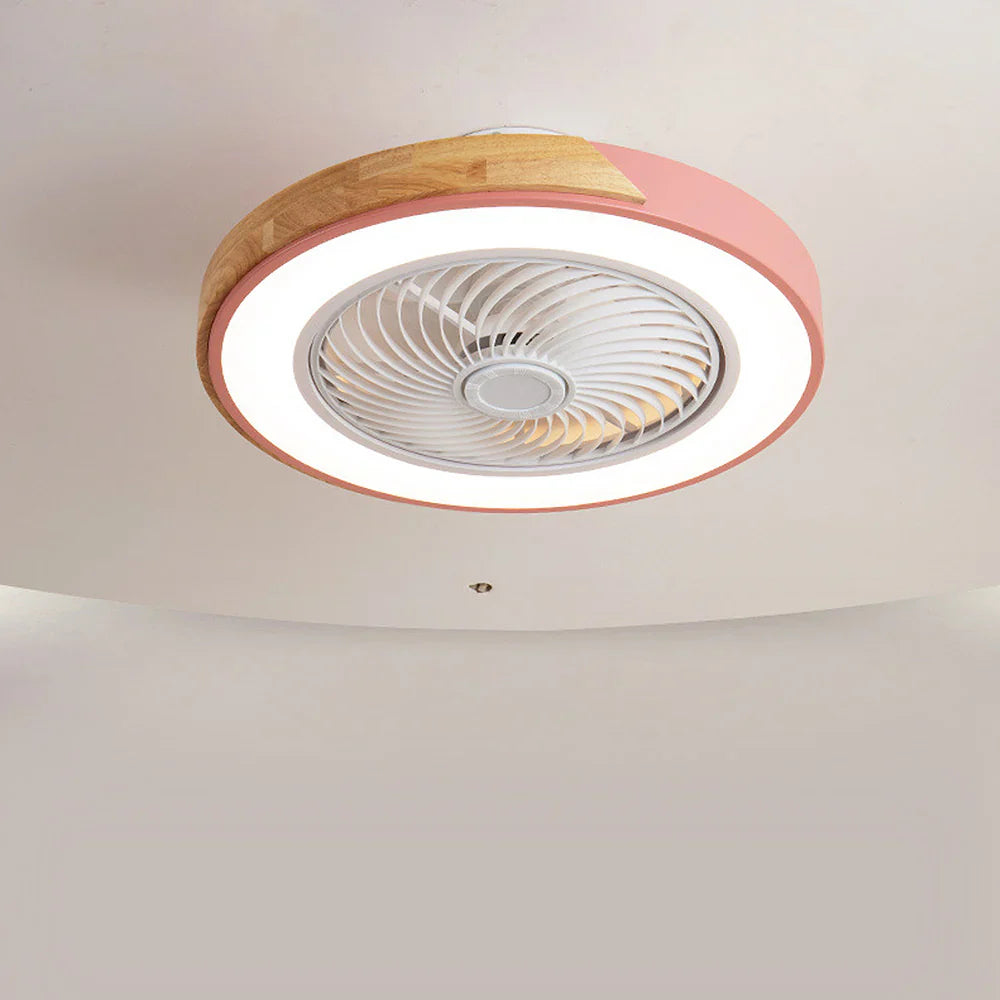 Ventilateur de Plafond Bois LED Dimmable Télécommande 50cm Chambre Salon Salle à Manger | Restfield