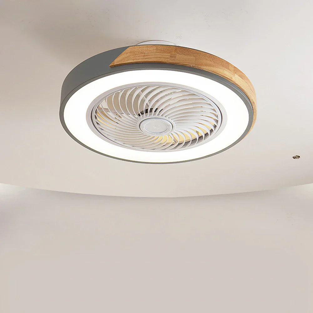 Ventilateur de Plafond Bois LED Dimmable Télécommande 50cm Chambre Salon Salle à Manger | Restfield