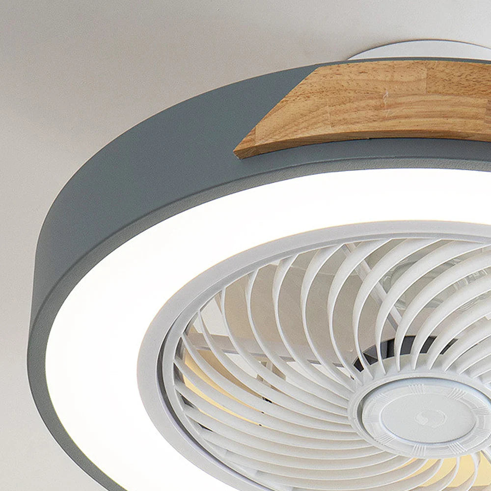 Ventilateur de Plafond Bois LED Dimmable Télécommande 50cm Chambre Salon Salle à Manger | Restfield