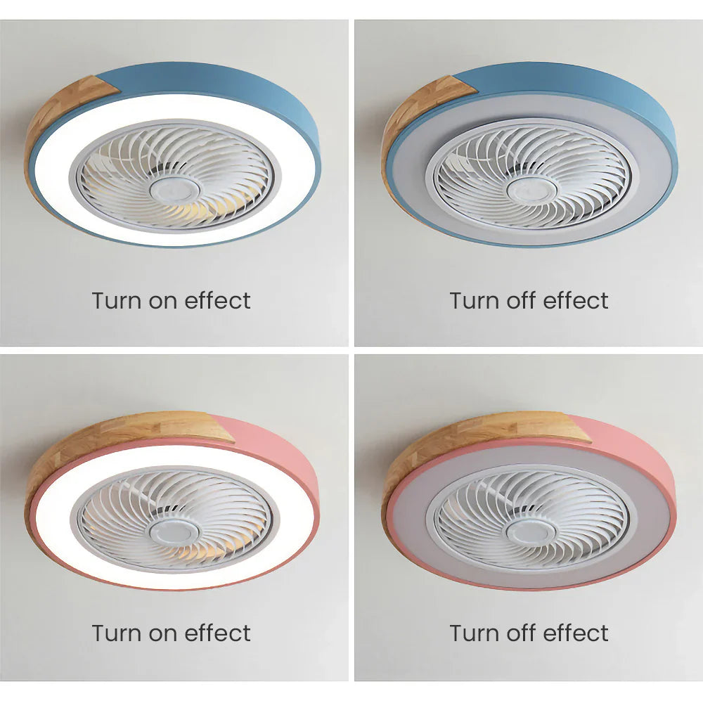 Ventilateur de Plafond Bois LED Dimmable Télécommande 50cm Chambre Salon Salle à Manger | Restfield