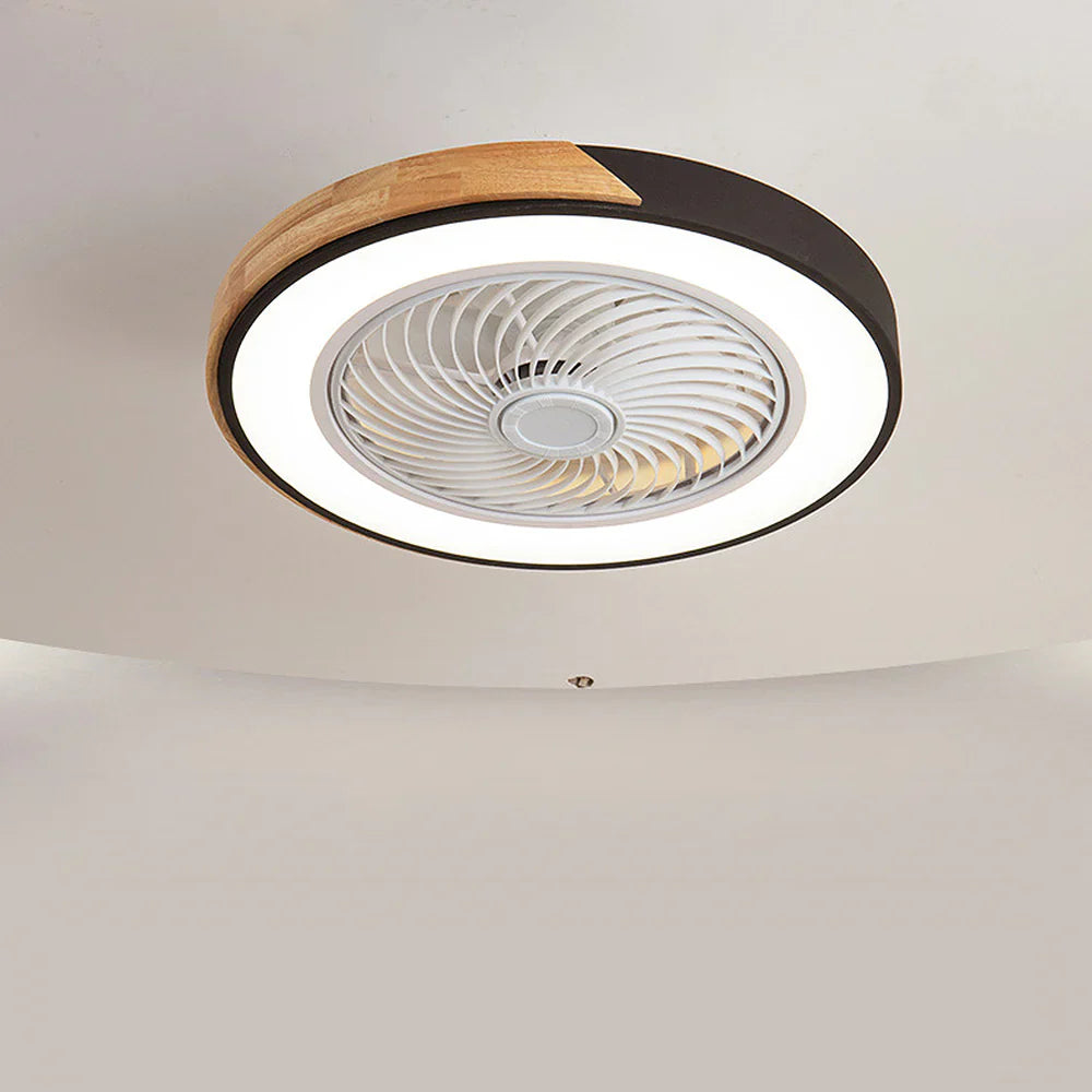 Ventilateur de Plafond Bois LED Dimmable Télécommande 50cm Chambre Salon Salle à Manger | Restfield