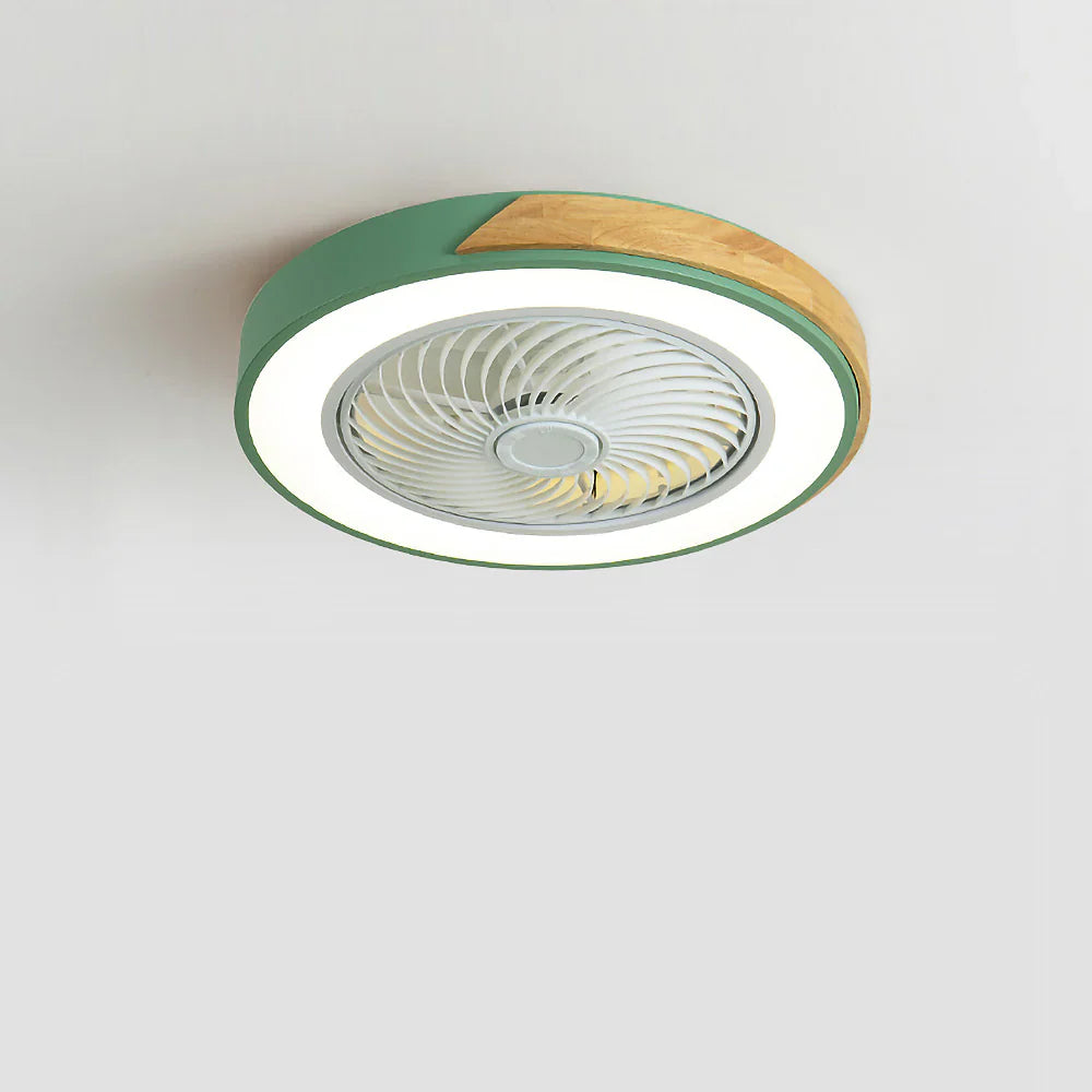 Ventilateur de Plafond Bois LED Dimmable Télécommande 50cm Chambre Salon Salle à Manger | Restfield