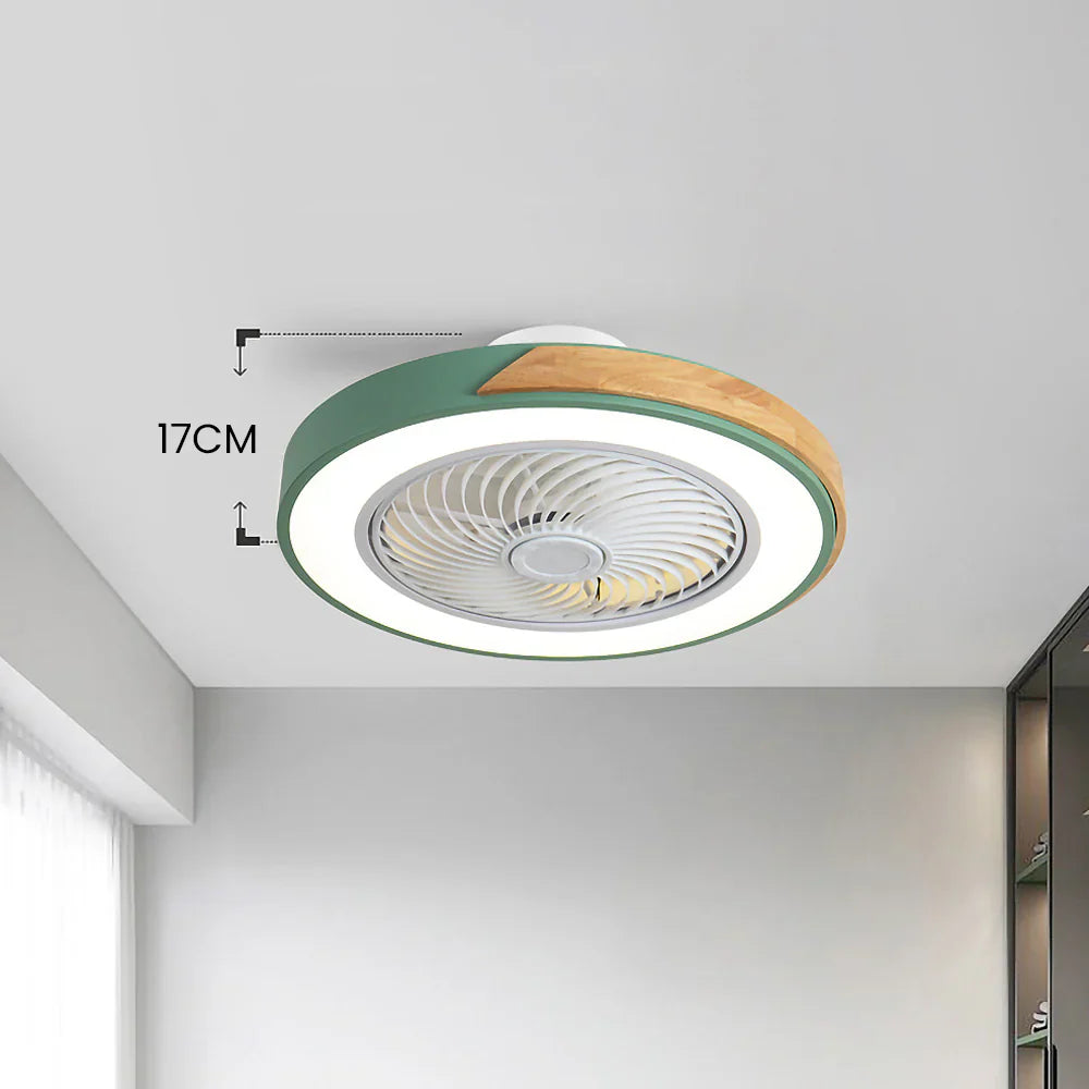 Ventilateur de Plafond Bois LED Dimmable Télécommande 50cm Chambre Salon Salle à Manger | Restfield