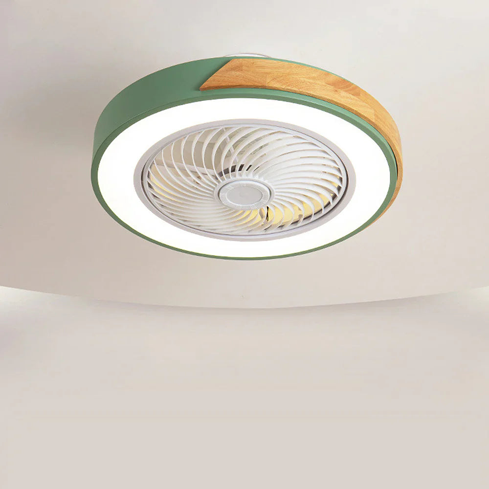 Ventilateur de Plafond Bois LED Dimmable Télécommande 50cm Chambre Salon Salle à Manger | Restfield
