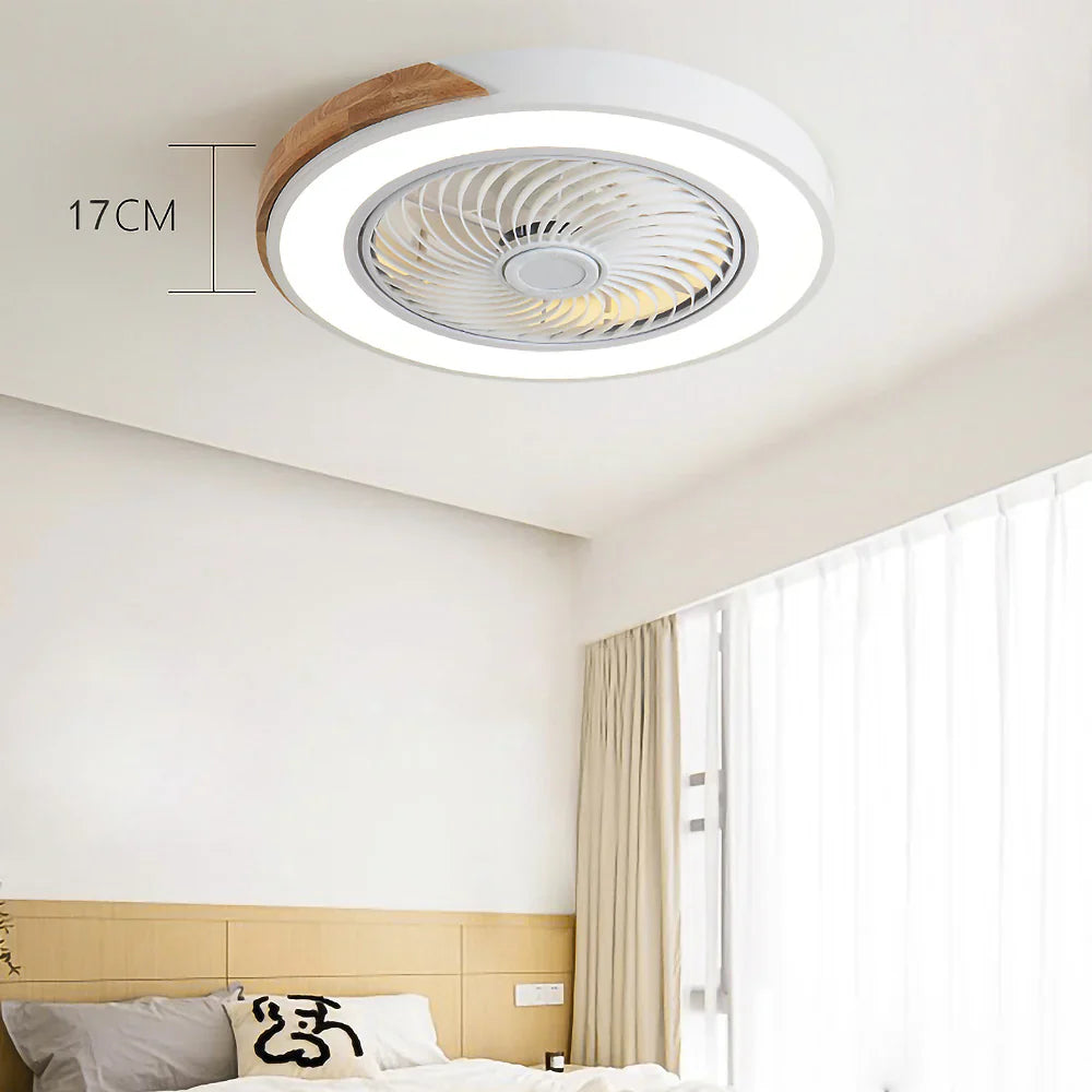 Ventilateur de Plafond Bois LED Dimmable Télécommande 50cm Chambre Salon Salle à Manger | Restfield