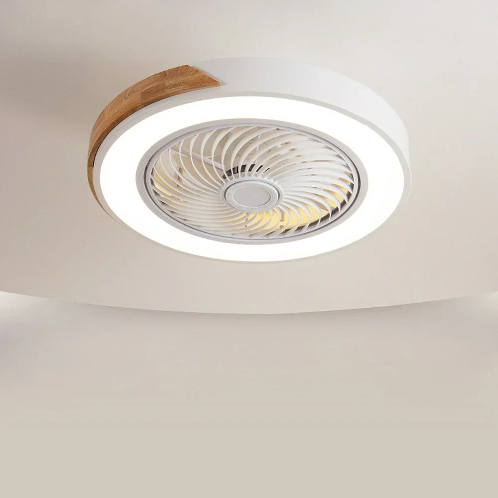 Ventilateur de Plafond Bois LED Dimmable Télécommande 50cm Chambre Salon Salle à Manger | Restfield