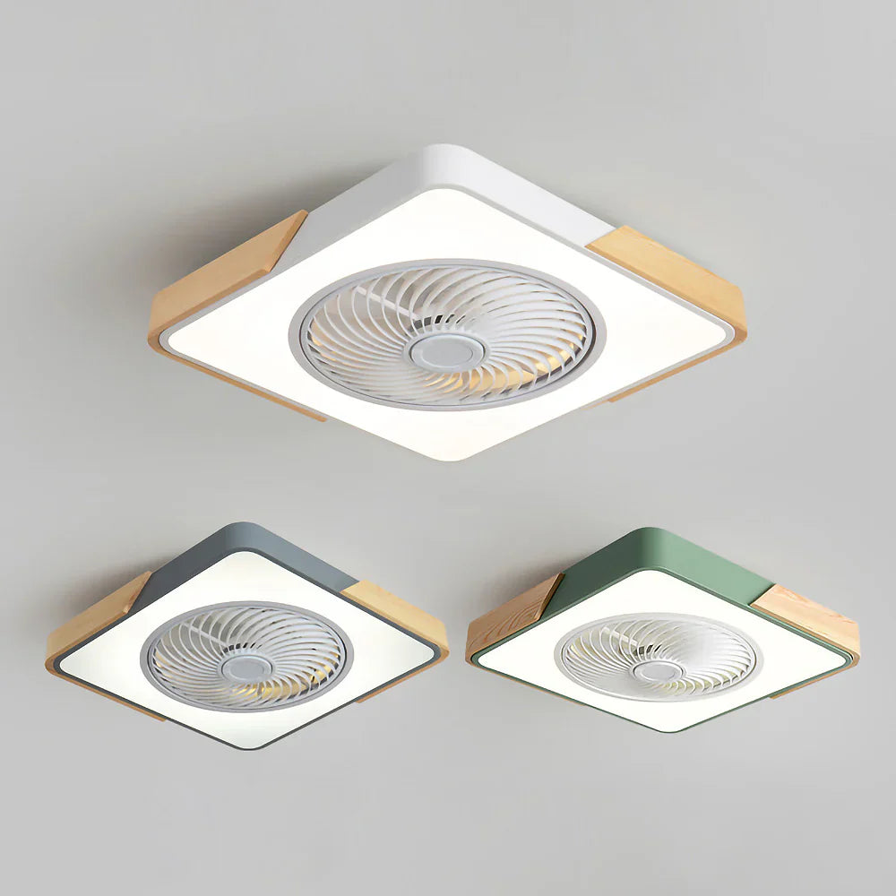 Ventilateur de Plafond Bois LED Dimmable Télécommande 50cm Chambre Salon Salle à Manger | Restfield