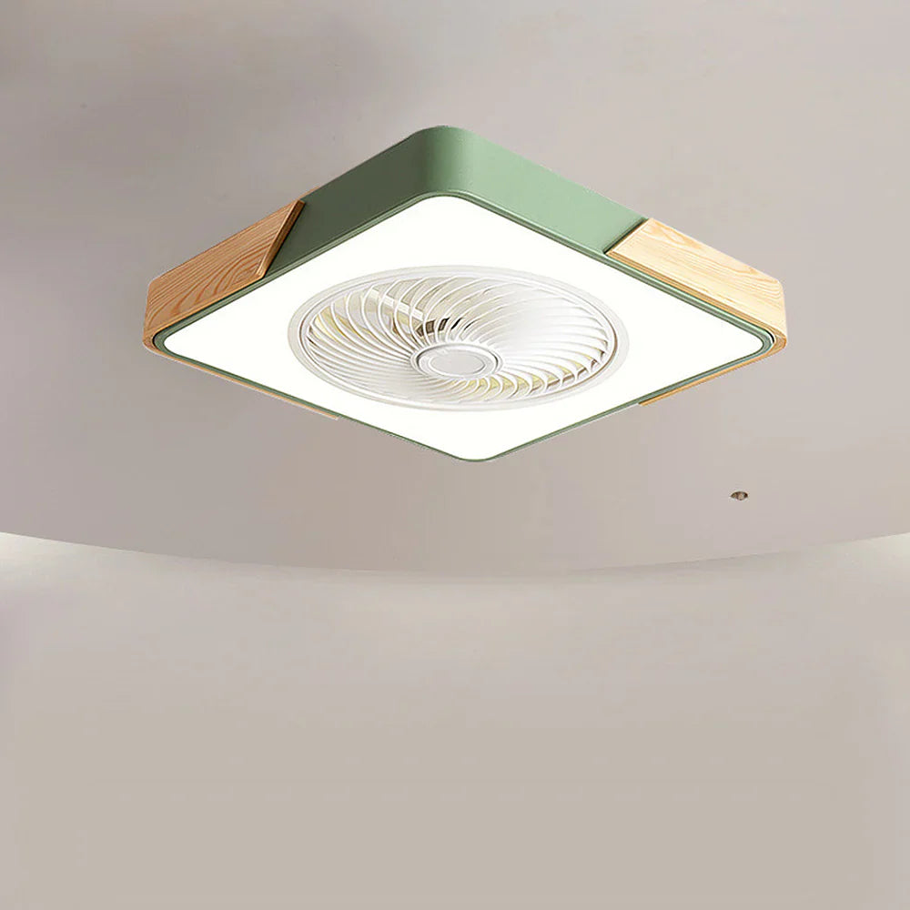 Ventilateur de Plafond Bois LED Dimmable Télécommande 50cm Chambre Salon Salle à Manger | Restfield