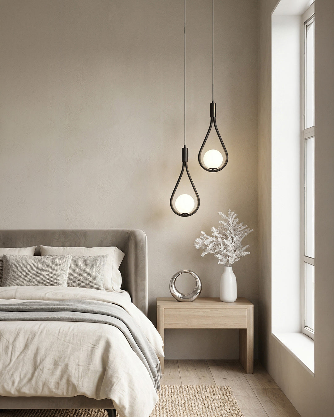 Nordic Drop Hanglamp Minimalistische Druppelvorm Glas Moderne Verlichting voor Eetkamer & Keukeneiland | Sansoti