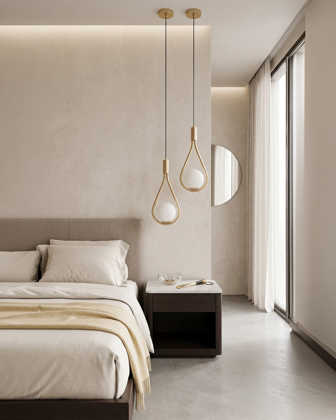 Nordic Drop Hanglamp Minimalistische Druppelvorm Glas Moderne Verlichting voor Eetkamer & Keukeneiland | Sansoti