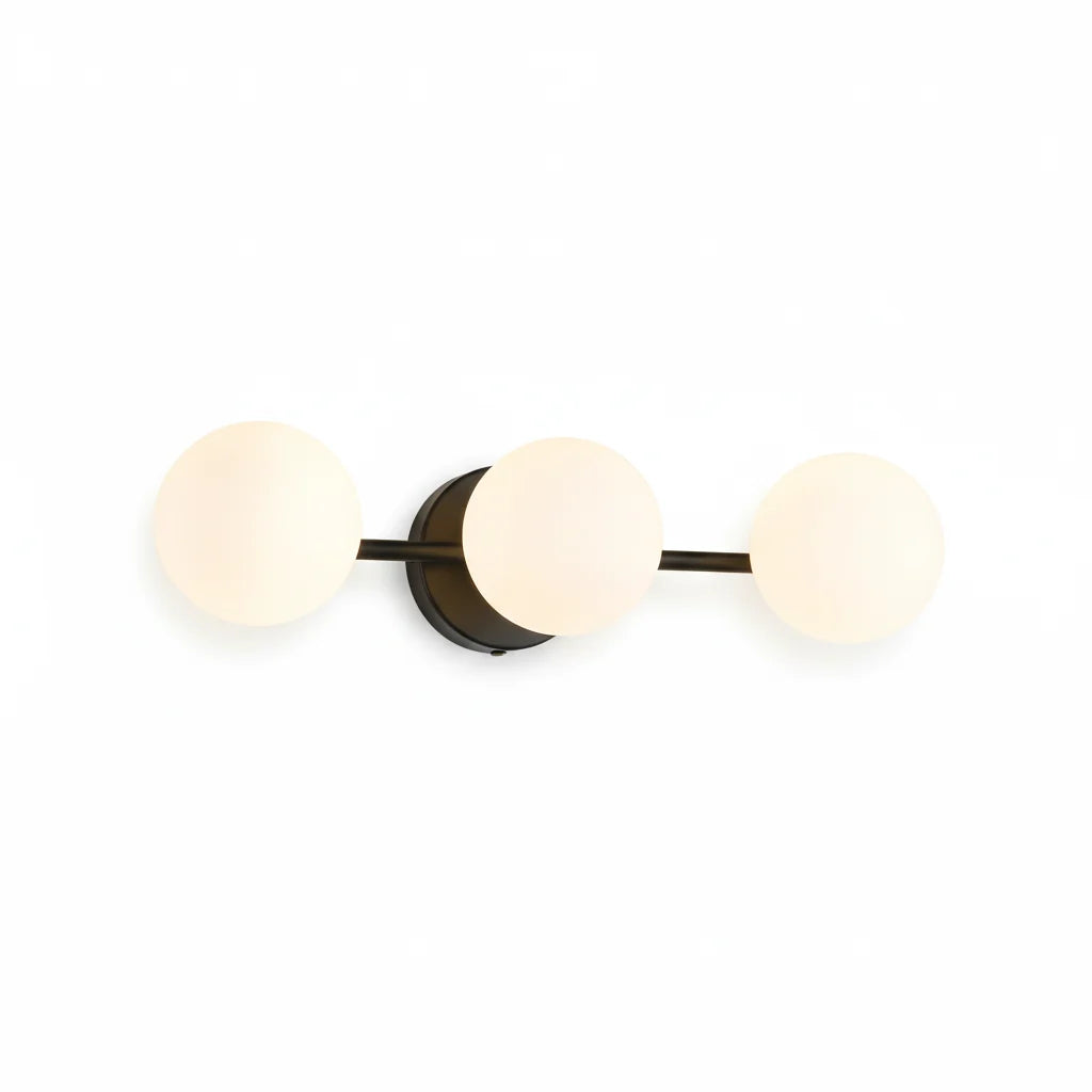 Wandlampe mit Glaskugel, Metall, Gold, Schwarz, warmes Licht, Schlafzimmer, Flur, Wohnzimmer, skandinavisches Design, stimmungsvolle Beleuchtung | Sansoti