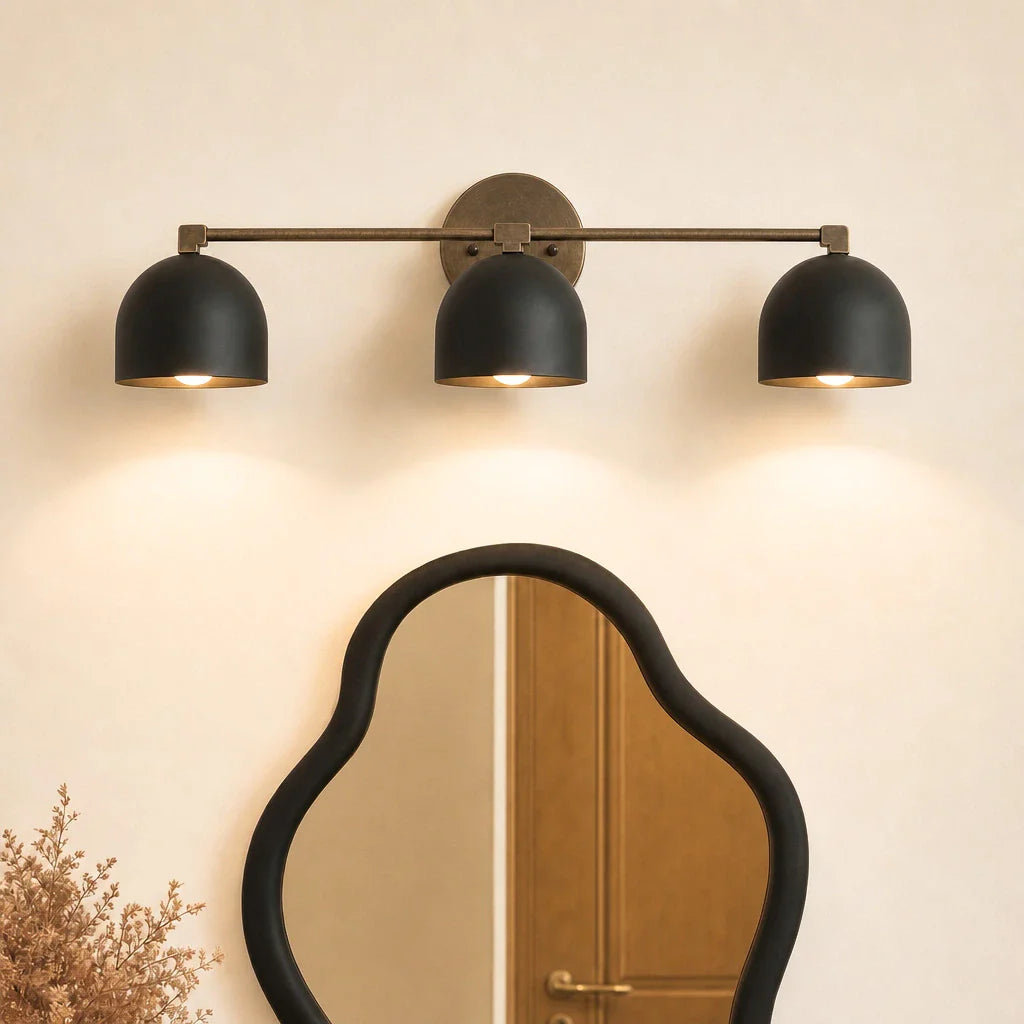 Metalen Wandlamp met Bolvormige Kap – Scandinavische Sfeerlamp voor Badkamer Slaapkamer Woonkamer – Moderne Wandverlichting Zwart Goud Messing | Sansoti