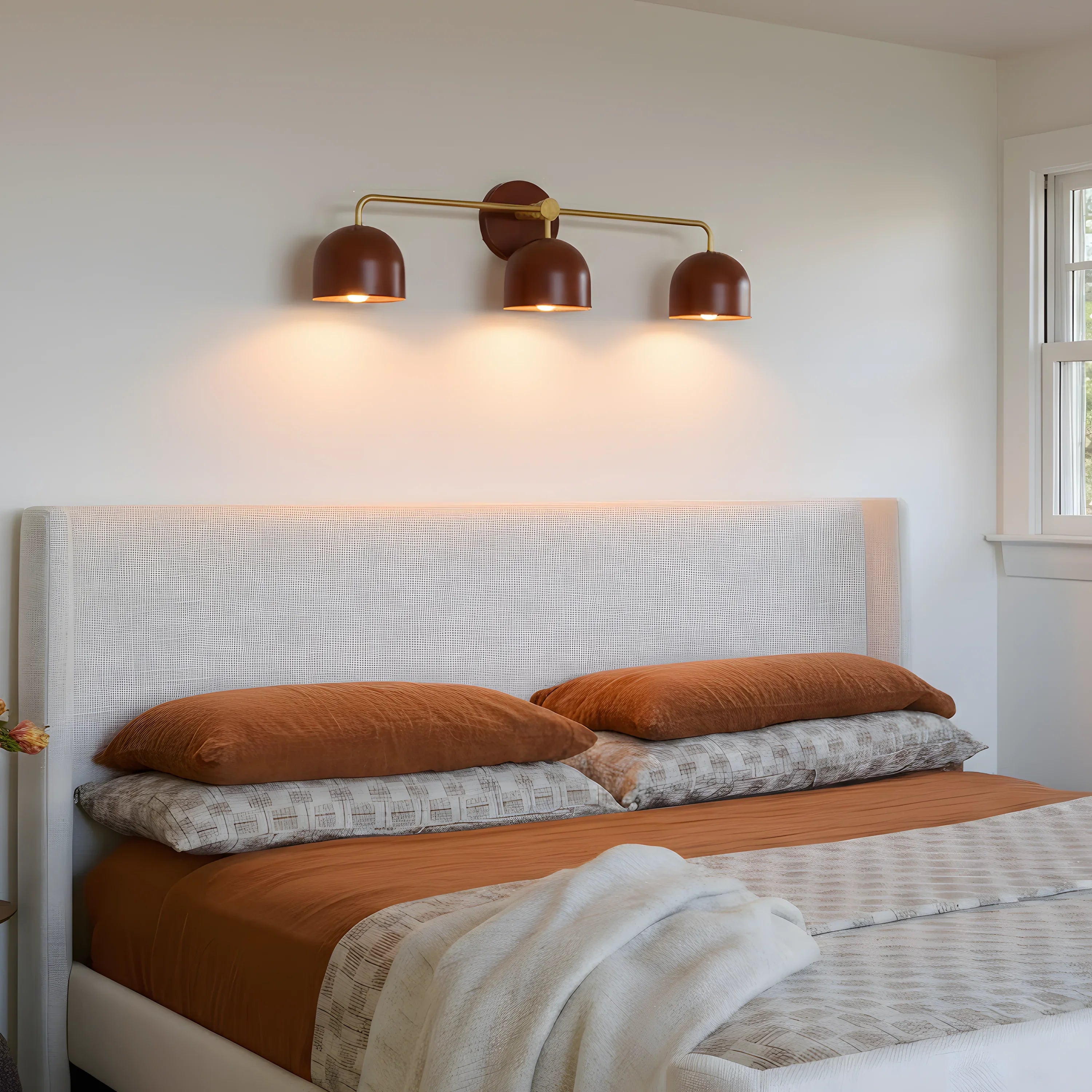 Koepelkapjes Wandlamp Modern Scandinavisch Metaal Zwart Messing 2-3 Lichtpunten Badkamer Hal Slaapkamer Sfeerverlichting | Sansoti