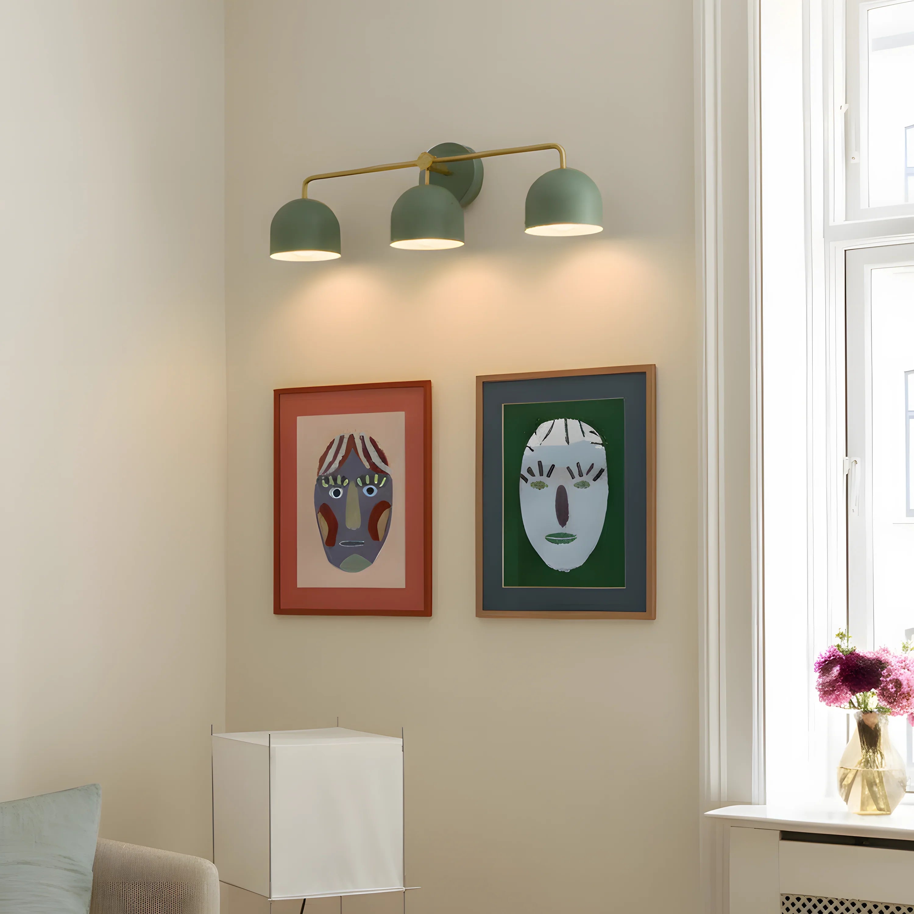 Koepelkapjes Wandlamp Modern Scandinavisch Metaal Zwart Messing 2-3 Lichtpunten Badkamer Hal Slaapkamer Sfeerverlichting | Sansoti