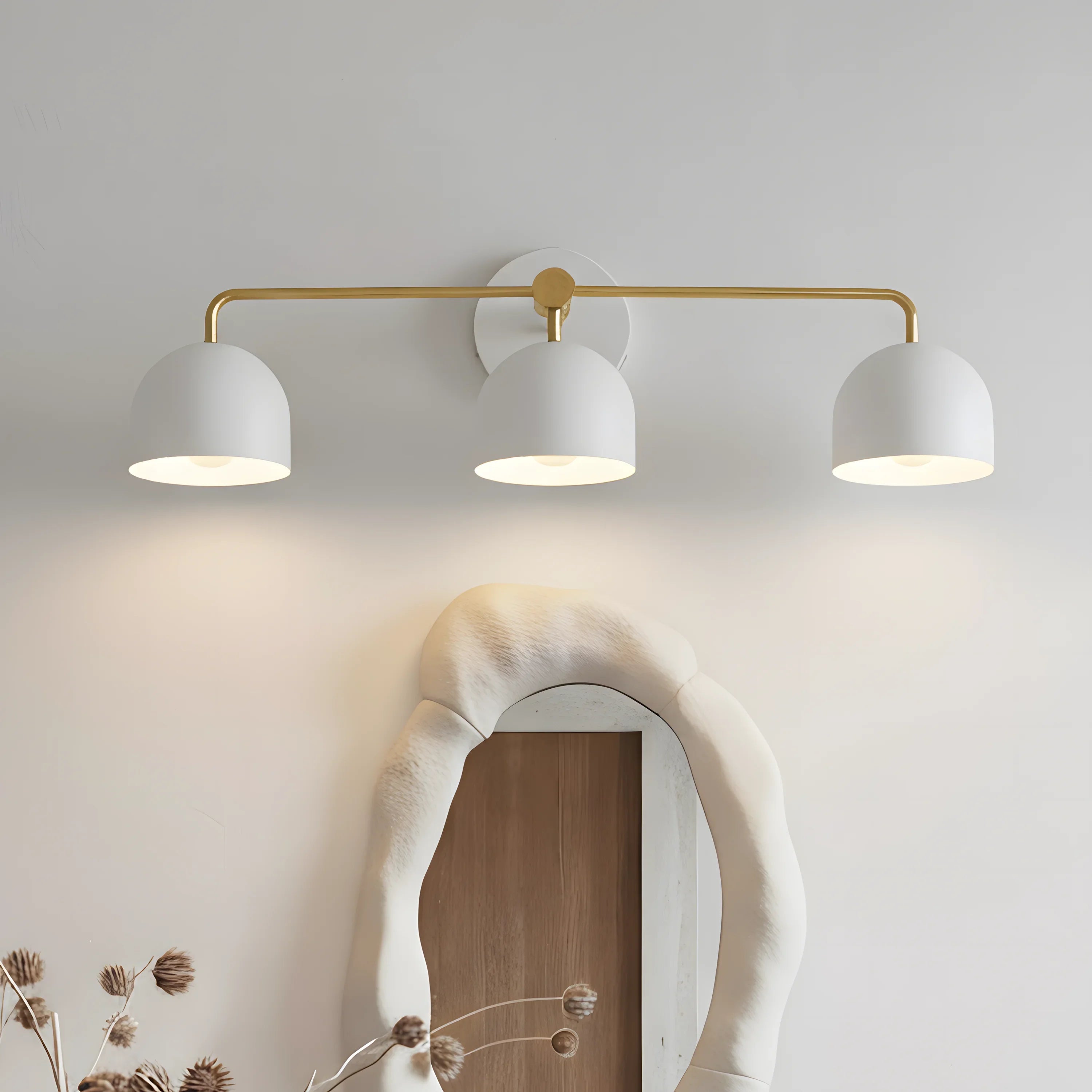 Koepelkapjes Wandlamp Modern Scandinavisch Metaal Zwart Messing 2-3 Lichtpunten Badkamer Hal Slaapkamer Sfeerverlichting | Sansoti