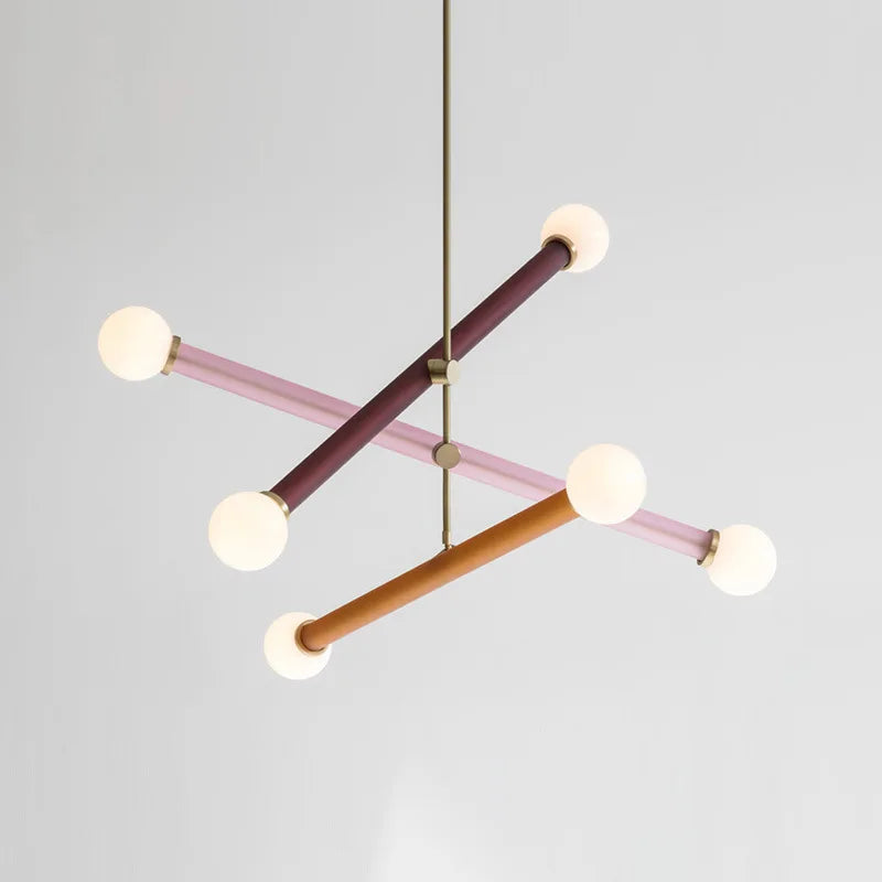 Wieloramienny szklany żyrandol w wielu kolorach, nowoczesny design, jadalnia, salon, sypialnia, lampa sufitowa, oświetlenie | Sansoti