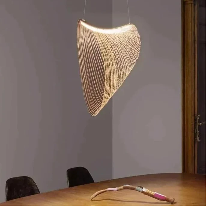Gevlochten Bamboe Hanglamp Natuurlijke Textuur Warm Licht Scandinavisch Design Eetkamer Slaapkamer Woonkamer | Sansoti
