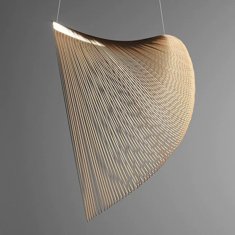 Gevlochten Bamboe Hanglamp Natuurlijke Textuur Warm Licht Scandinavisch Design Eetkamer Slaapkamer Woonkamer | Sansoti