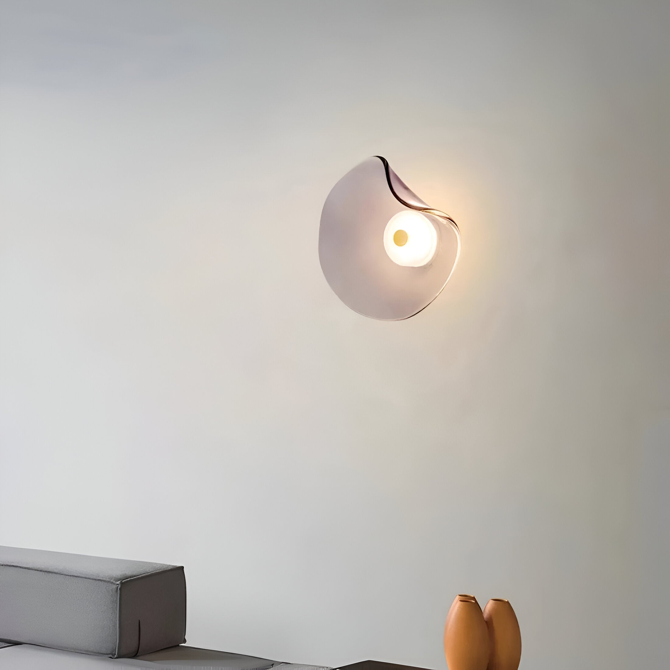 Wandlamp Gebogen Glas LED Sculpturaal Nordisch Goud Zwart 25cm Woonkamer Slaapkamer | Sansoti