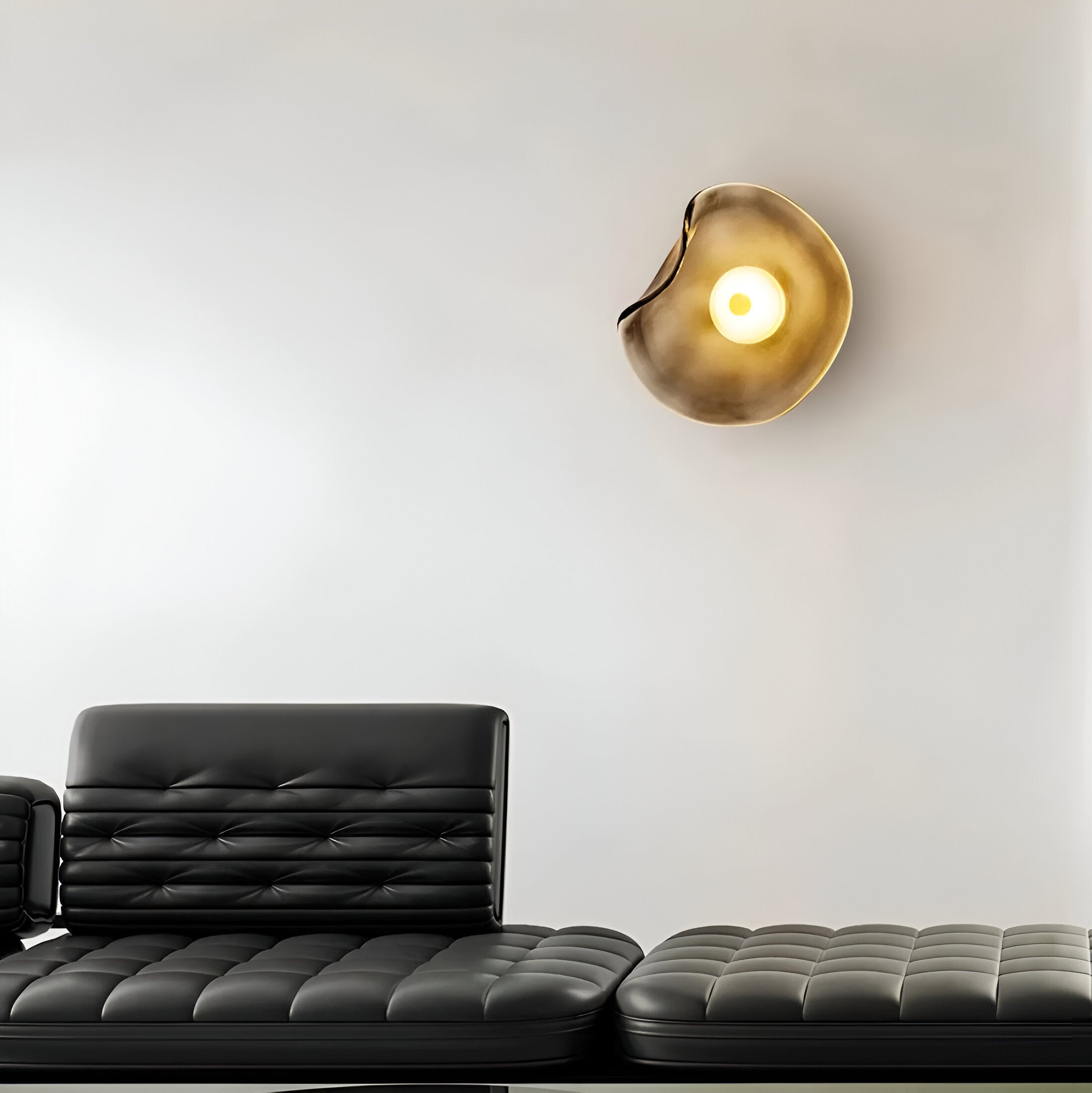 Wandlamp Gebogen Glas LED Sculpturaal Nordisch Goud Zwart 25cm Woonkamer Slaapkamer | Sansoti