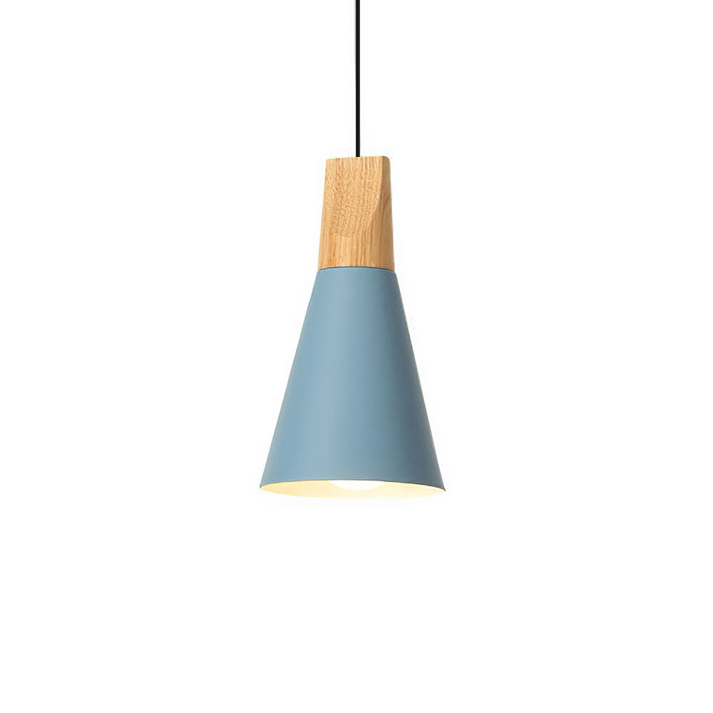 Suspension bois aluminium E27 colorée salle à manger salon cuisine lampe design moderne | Restfield