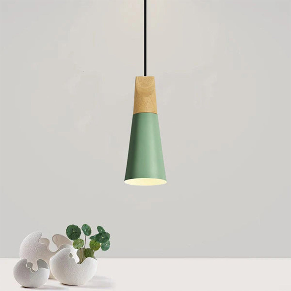 Suspension bois aluminium E27 colorée salle à manger salon cuisine lampe design moderne | Restfield