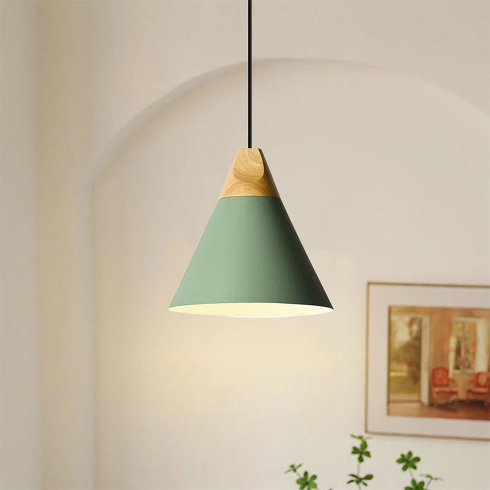 Suspension bois aluminium E27 colorée salle à manger salon cuisine lampe design moderne | Restfield