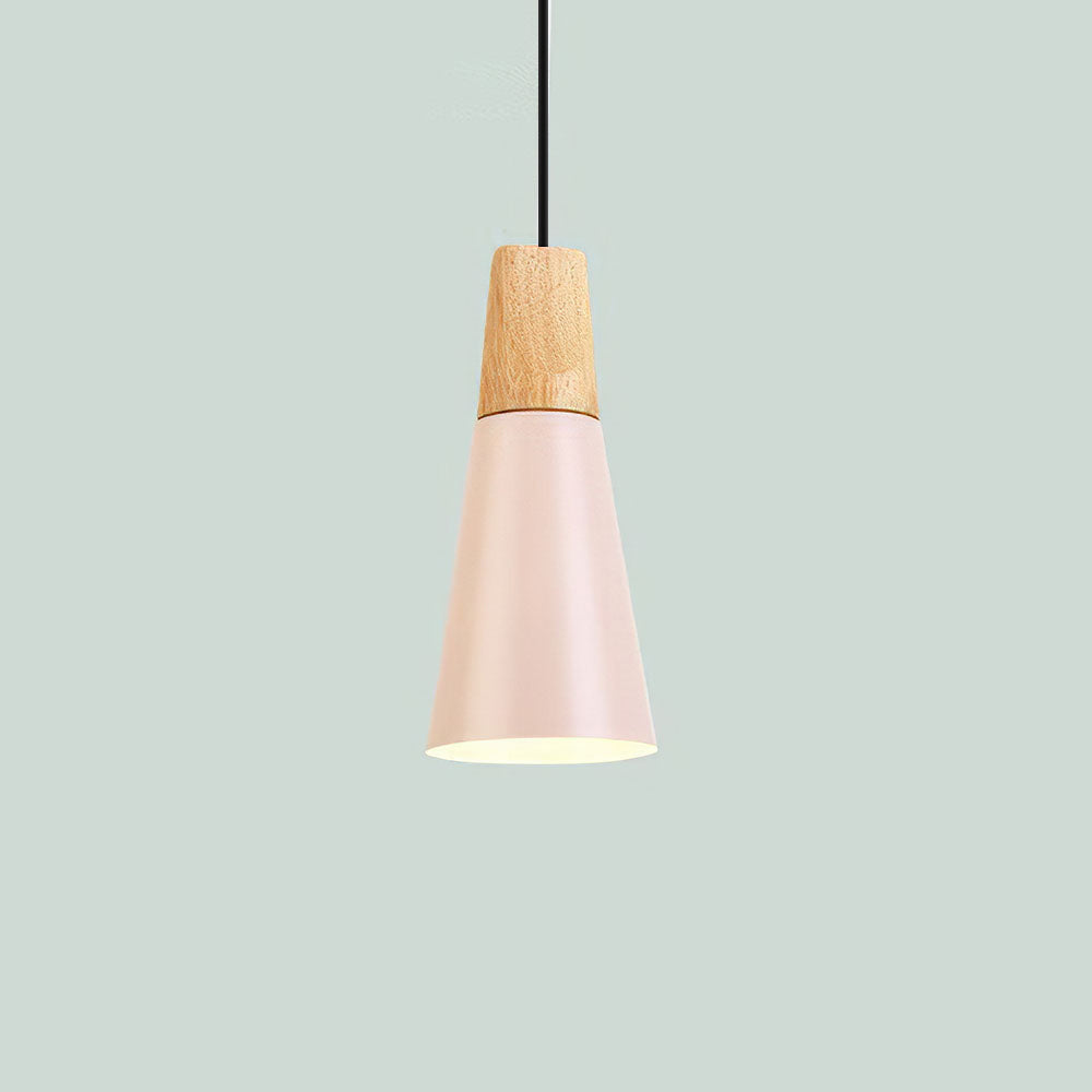 Suspension bois aluminium E27 colorée salle à manger salon cuisine lampe design moderne | Restfield