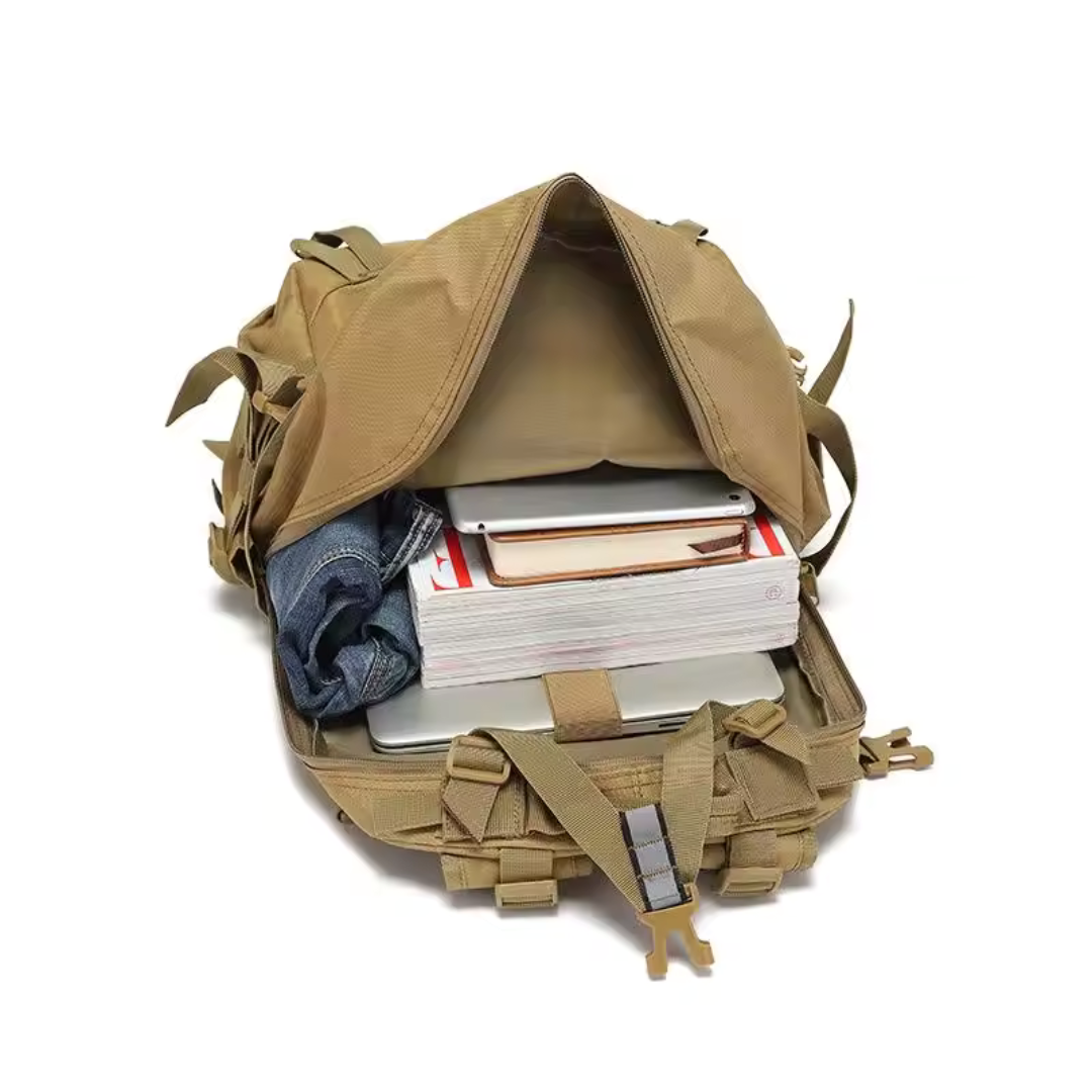 Tactical Backpack 40 Liters, Waterproof, with Laptop Compartment, Military Outdoor Hiking Backpack, Camouflage Black, Hiking | Sansoti