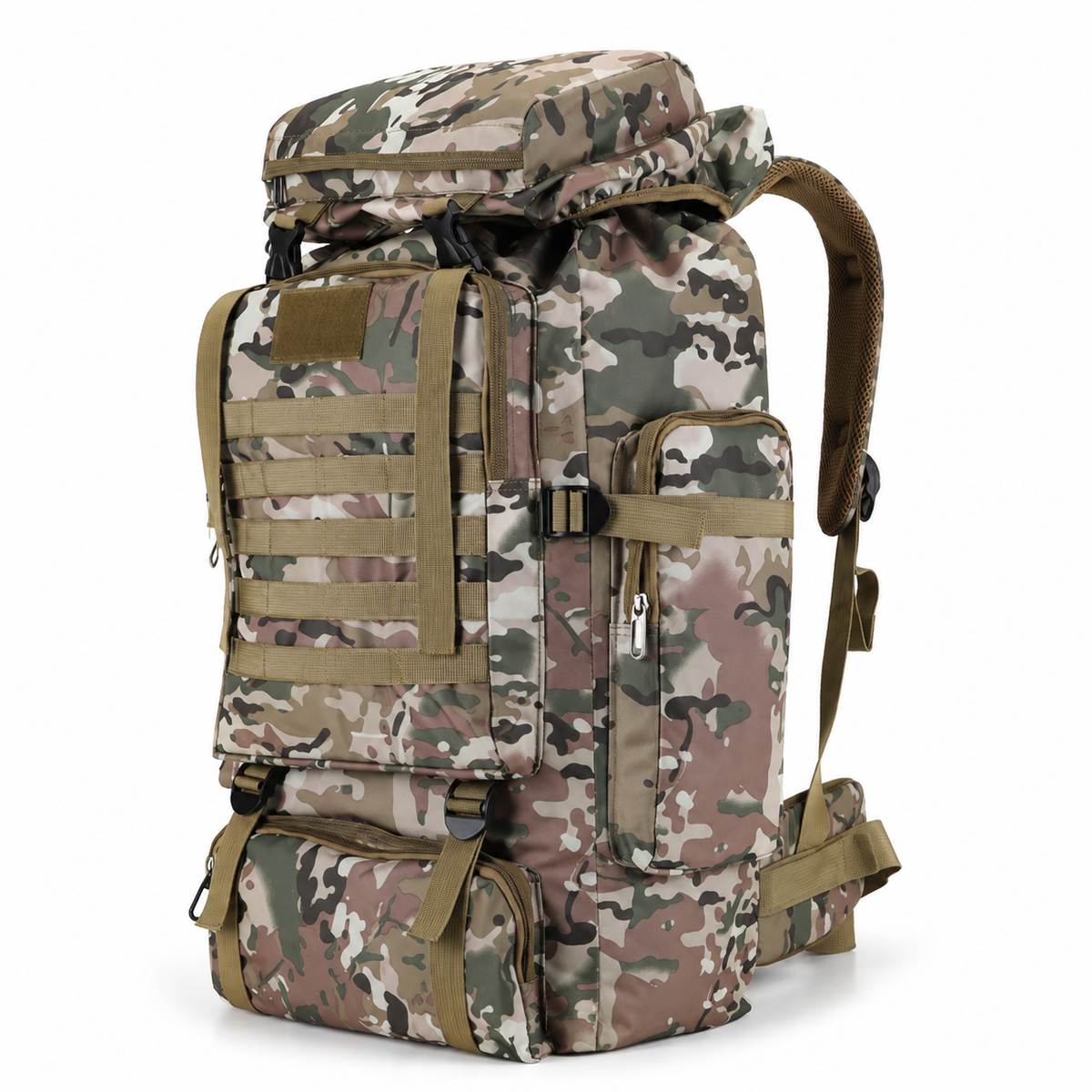 Trekking Backpack 80 Liters with MOLLE System – Waterproof Oxford Fabric for Multi-Day Hiking | Sansoti
