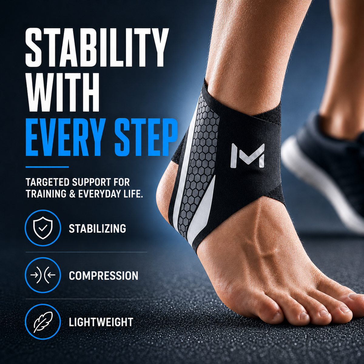 Compression Ankle Brace with Adjustable Bandage for Sports, Recovery, Injury Prevention, and Stability, Green Gray | Sansoti