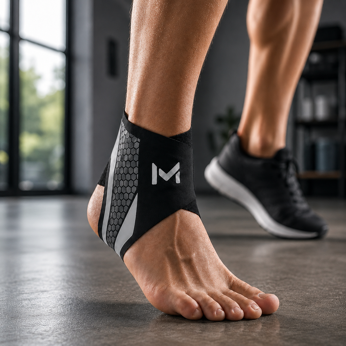 Compression Ankle Brace with Adjustable Bandage for Sports, Recovery, Injury Prevention, and Stability, Green Gray | Sansoti