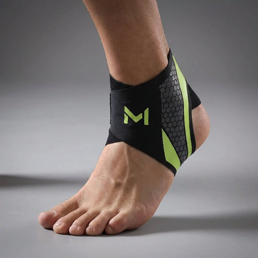 Compression Ankle Brace with Adjustable Bandage for Sports, Recovery, Injury Prevention, and Stability, Green Gray | Sansoti