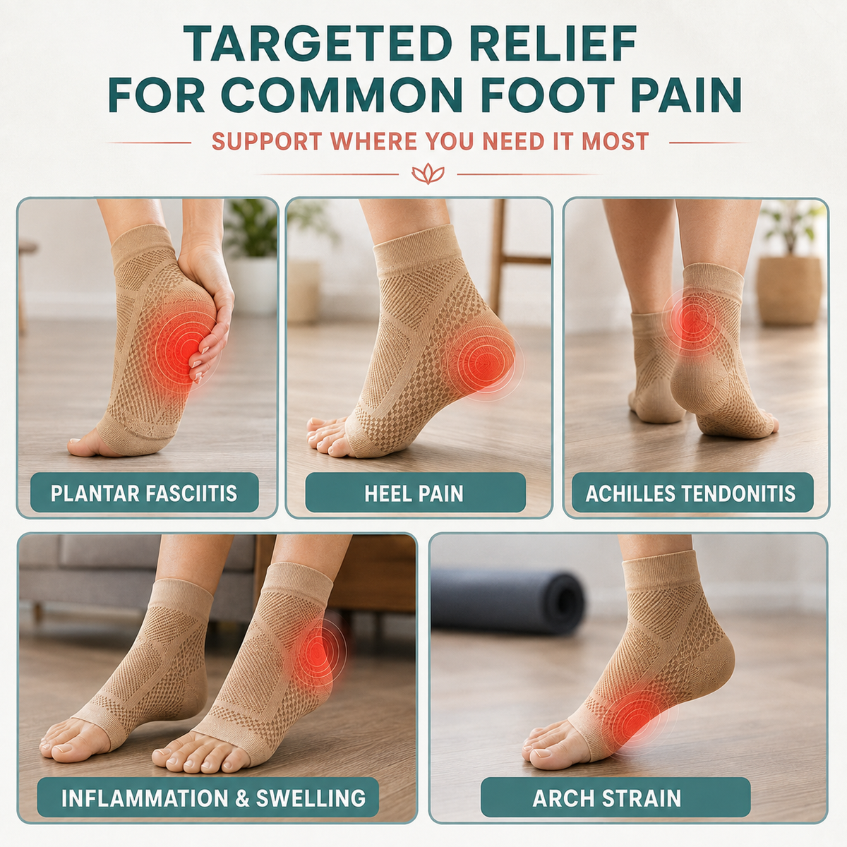 Ankle Compression Sleeve for Optimal Support and Faster Recovery During Sports Training and Everyday Movement | Sansoti