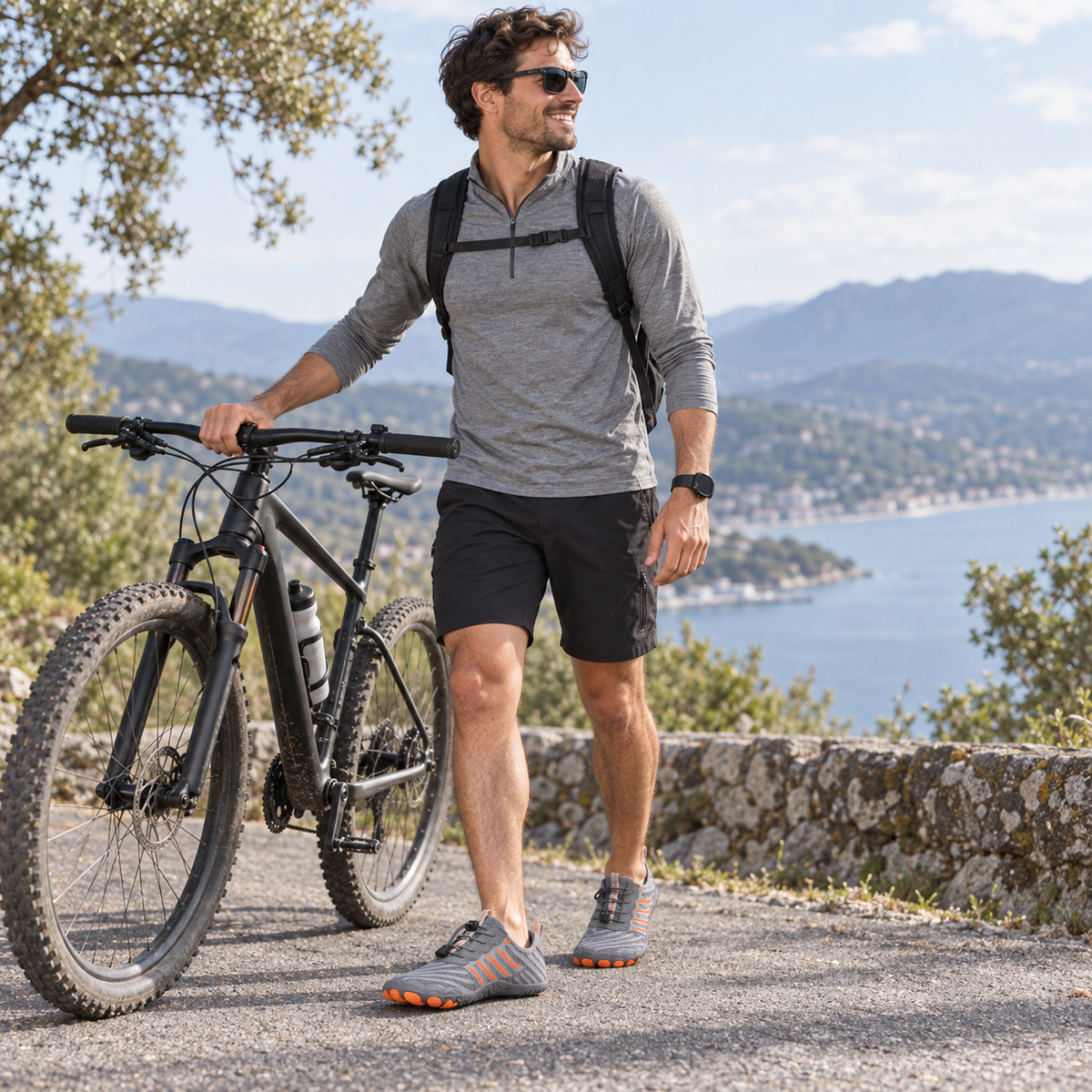 Quick-Drying Unisex Water Shoes Flexible Barefoot Feel for Swimming, Walking and Cycling Beach Gray Black | Sansoti