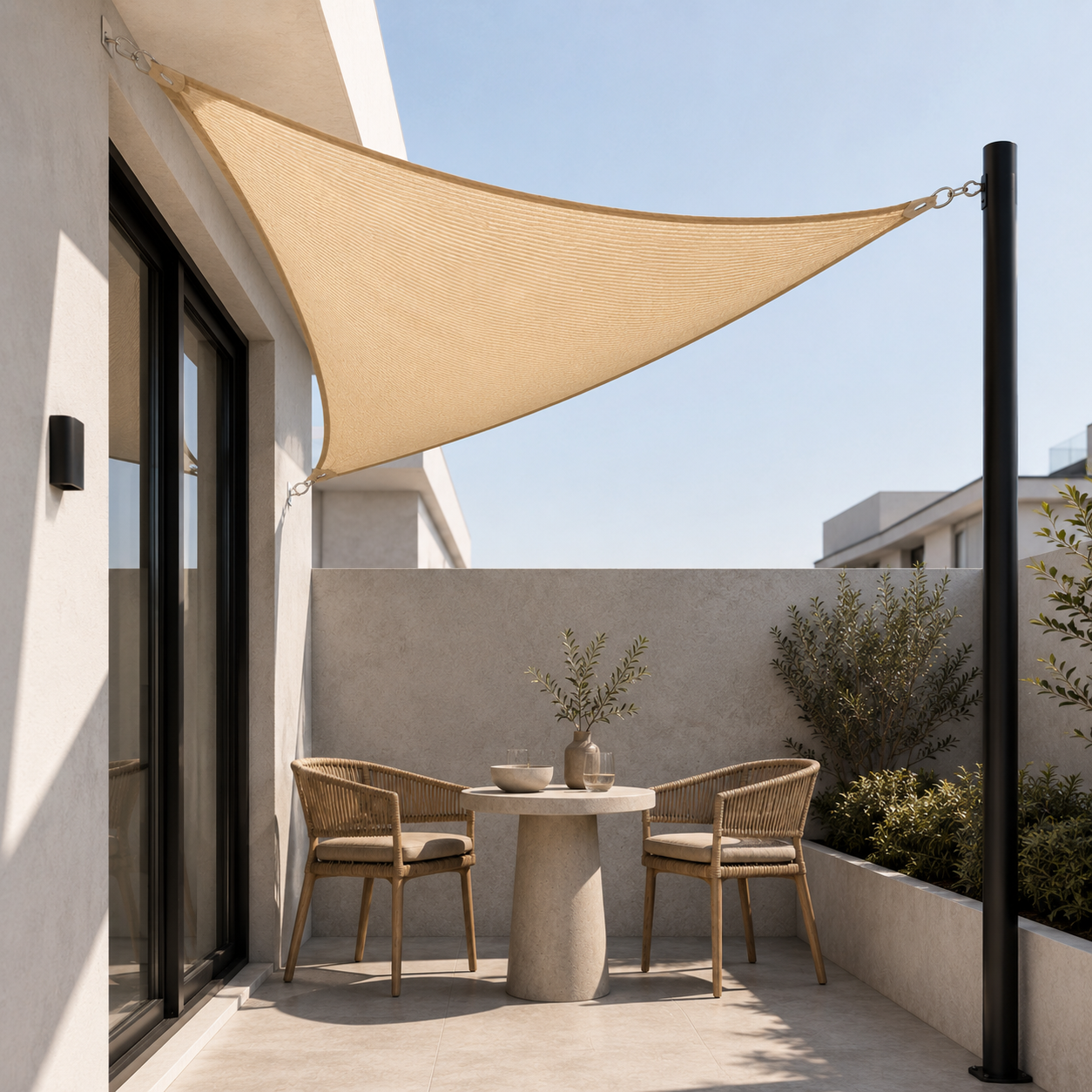 Driehoekig Schaduwzeil Waterdicht UV-Bescherming Tuin Terras Vierkant Zonwering Buiten Zonnedoek Schaduwdoek | Sansoti