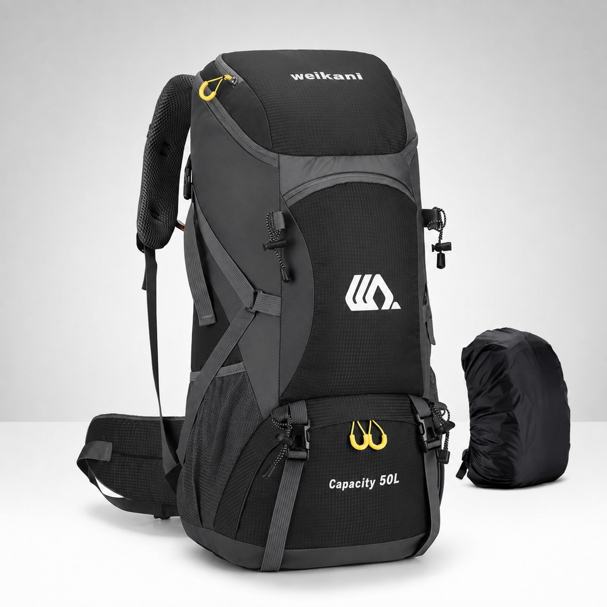 Sac à dos outdoor 50 L avec compartiment à chaussures, dos respirant, ceinture abdominale réglable et imperméable pour trekking | Sansoti