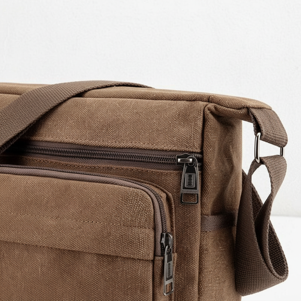 Canvas-Schultertasche, Crossbody, Vintage-Messenger, Unisex, verstellbar, Braun, Schwarz, Grün, für den täglichen Gebrauch | Sansoti