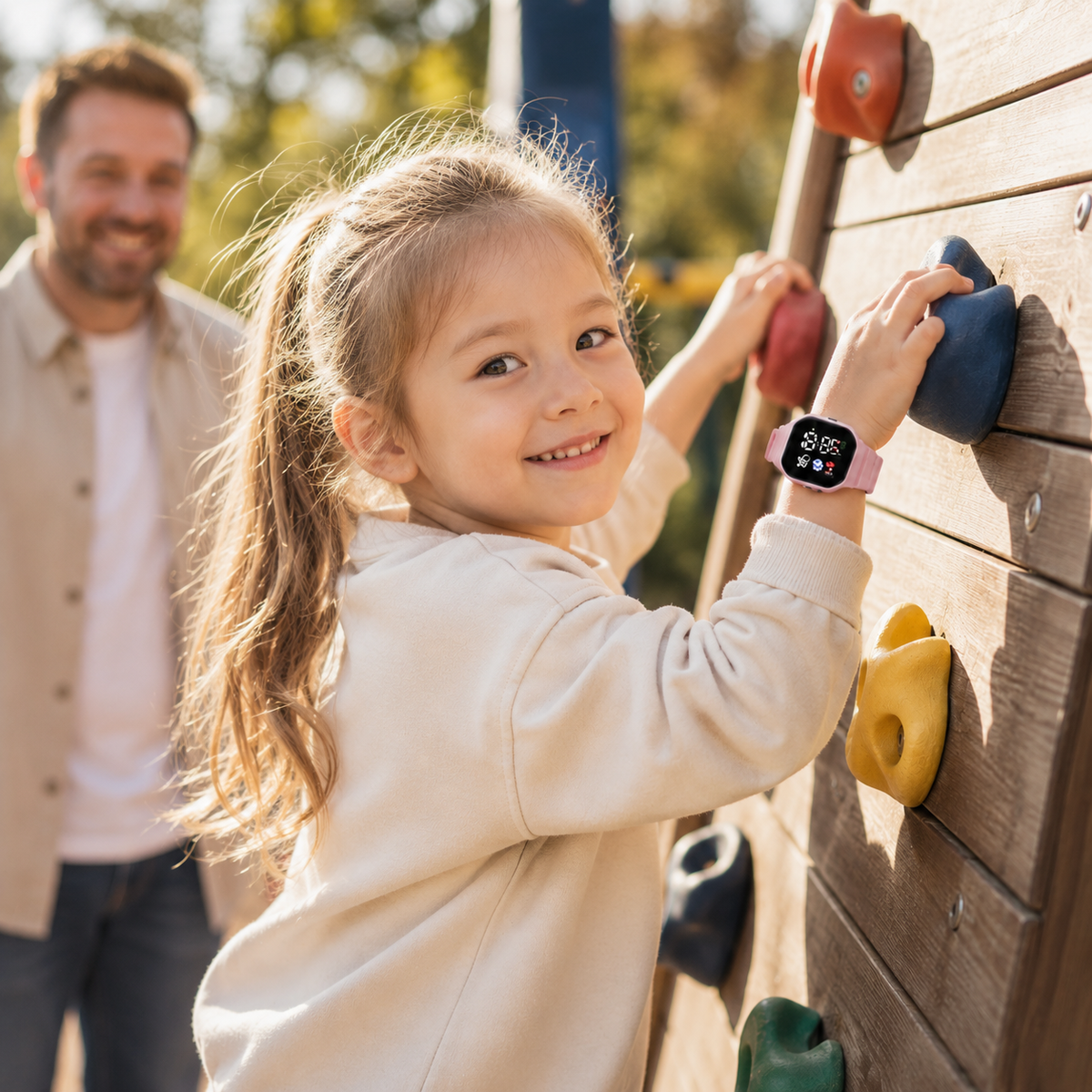 Digitale LED-Kinderuhr Astronaut, wasserdicht, mit Silikonarmband, Armbanduhr für Mädchen und Jungen zum Uhrzeitlernen | Sansoti