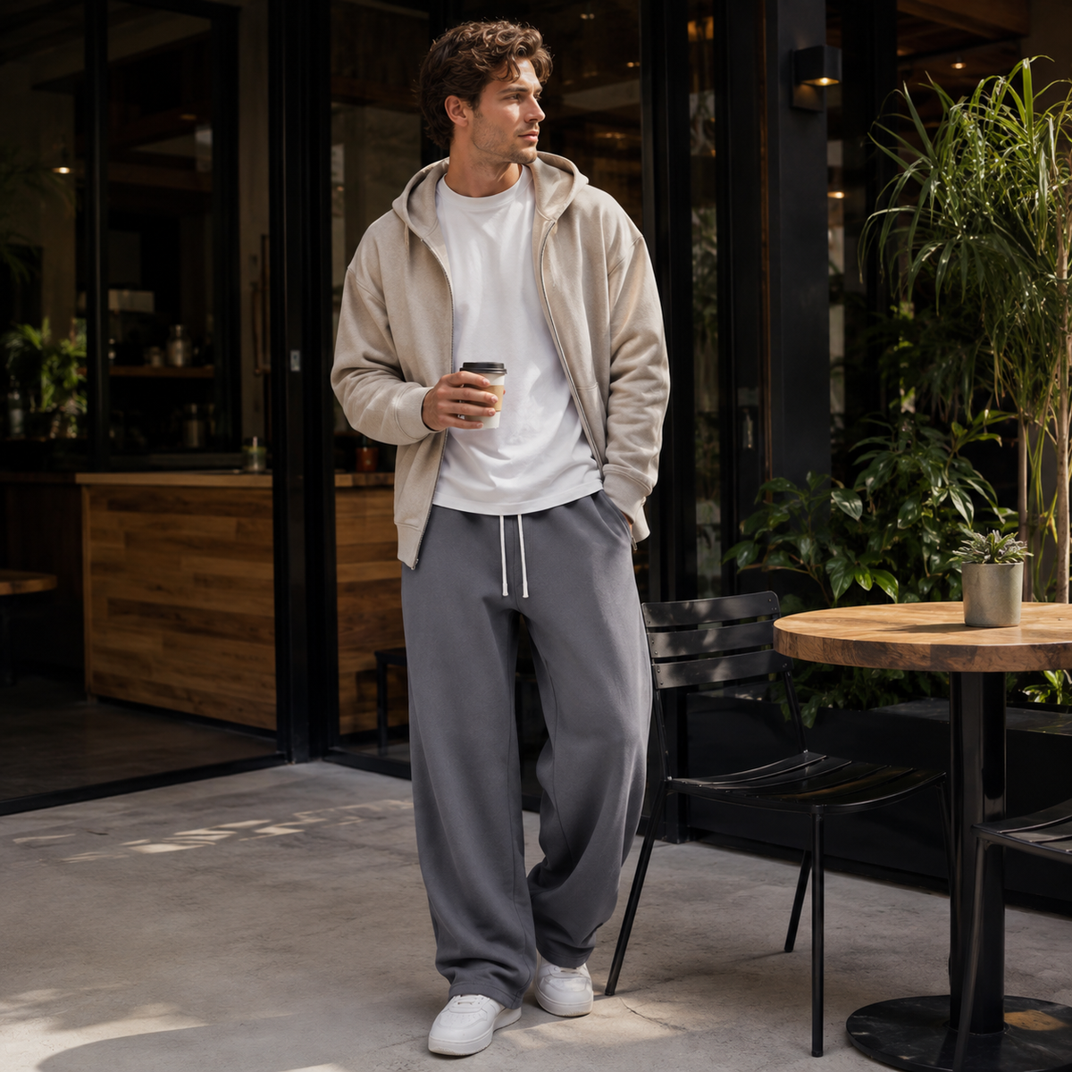 Full-Length Joggers Straight Fit Breathable Knitted Sports Trousers Drawstring Elastic Casual Women's Men's | Sansoti